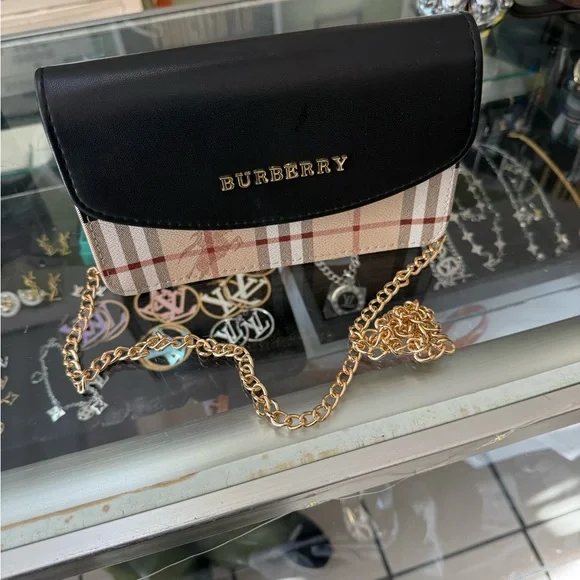 Burberry Black and Cream Plaid Wallet - Picture 3 of 4